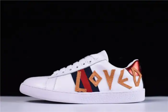 GUCC ACE EMBROIDERED LOW-TOP SNEAKER WITH LOVED 497090 DOPE0 9095 0205